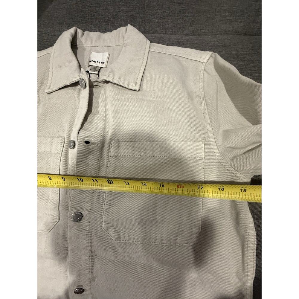 Unisex Industry Republic Clothing Taupe Denim Jacket Button Up Cotton Utility S - Picture 7 of 9